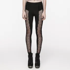 Women's Gothic Floral Cutout Leggings