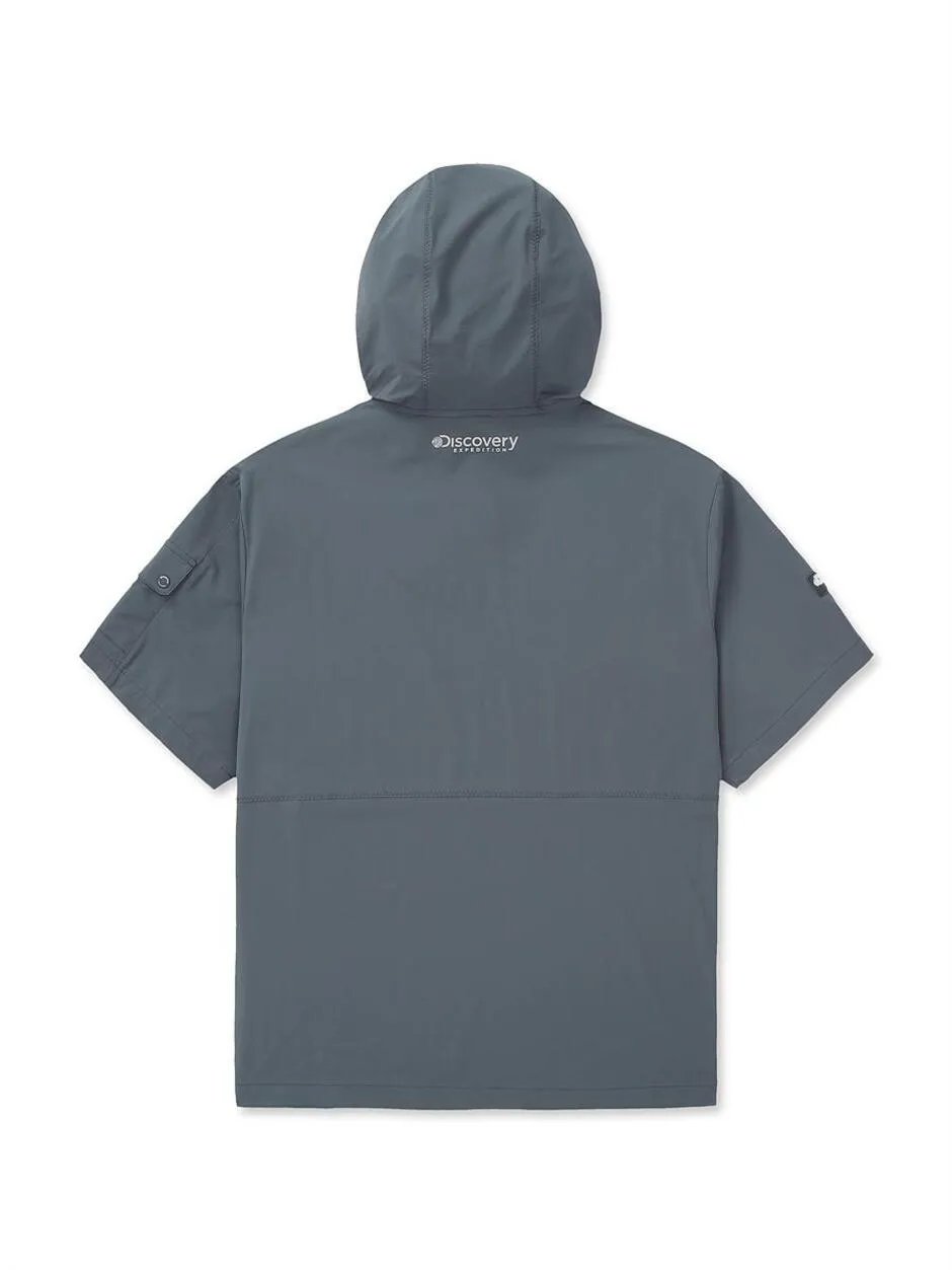 Woven Hooded Anorak D.Grey