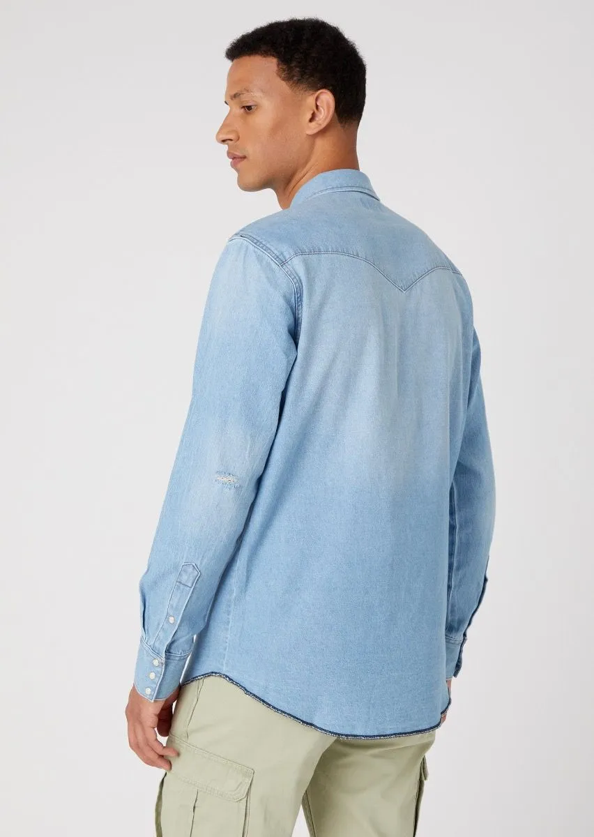 Wrangler Heritage Denim Long Sleeve Shirt Sunfade